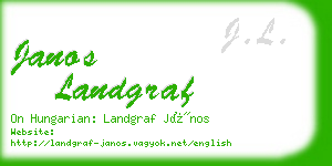 janos landgraf business card